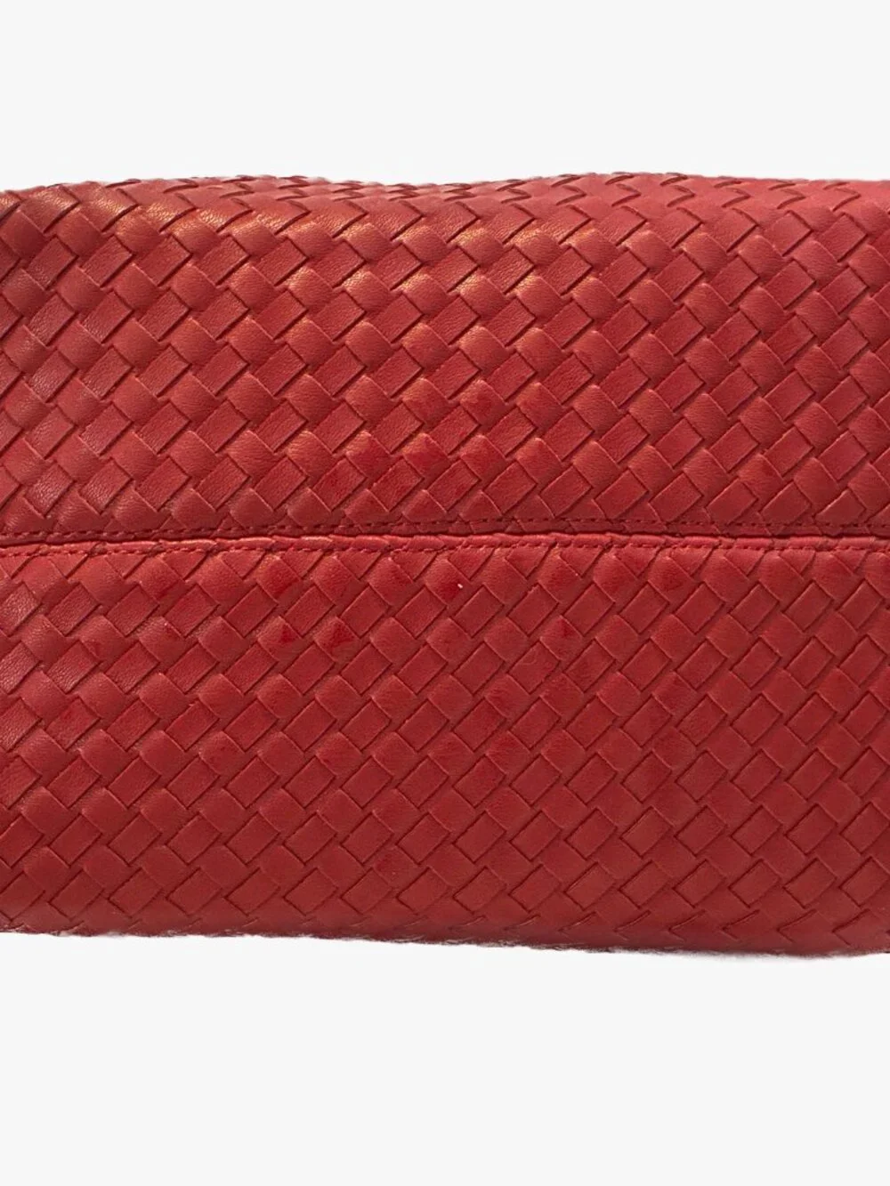 Lulu Dharma Crimson Red Woven Vegan Leather Hobo Shoulder Bag